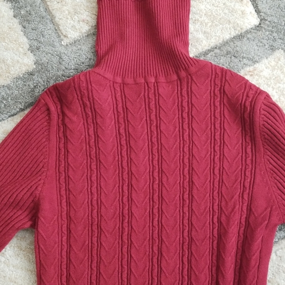 Long sleeve calf length turtleneck sweater dress - Picture 2 of 3